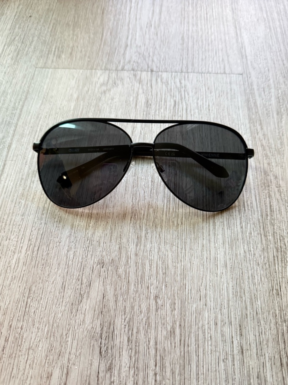 quay australia vivienne black oversized aviator sunglasses eyewear NEW